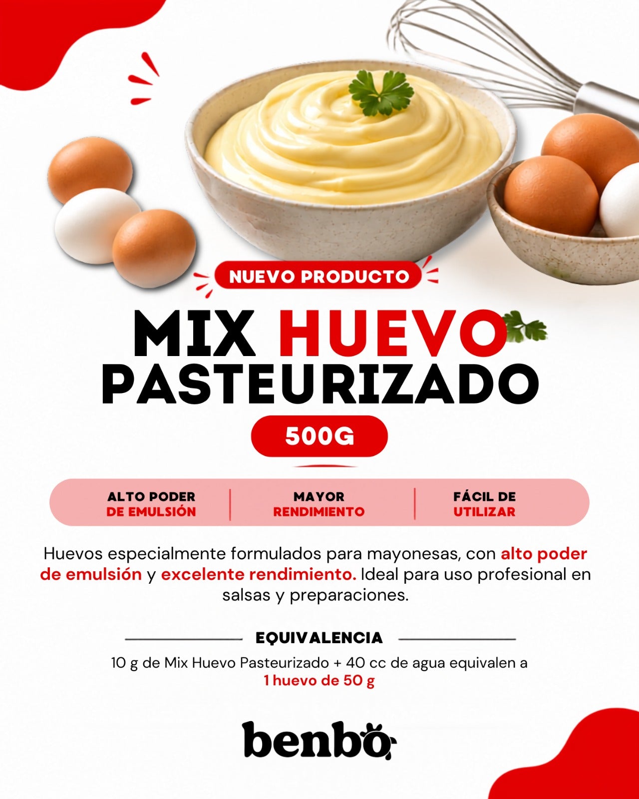 Mix Huevo Pasteurizado Para Mayonesa 500 Gramos